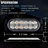 10X Amber 12LED Car Truck Emergency Beacon Warning Hazard Flash Strobe Light Bar