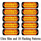 10X Amber 12LED Car Truck Emergency Beacon Warning Hazard Flash Strobe Light Bar