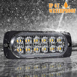 10X Amber 12LED Car Truck Emergency Beacon Warning Hazard Flash Strobe Light Bar