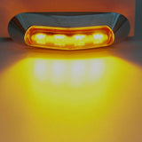 10x Amber 4 LED Side Clearance Marker Light Truck Trailer Lamp w/ Chrome Housing