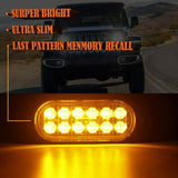 10X Amber 12LED Car Truck Emergency Beacon Warning Hazard Flash Strobe Light Bar