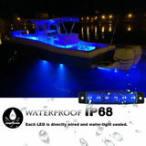 10X Marine Boat Bow Navigation Light 3.8" 6 LED Yacht Deck Spreader Lamp Blue AU