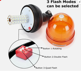 LED Rotating Flashing Amber Beacon Flexible DIN Pole Mount Tractor Warning Lamp