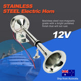 12V Marine Trumpet Horn Stainless Steel Low Tone Single Boat Car Horn 16-1/8''