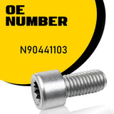 6PCS Axle to Transmission Spline Bolts N90441103 For Audi VW Seat Skoda M10x20