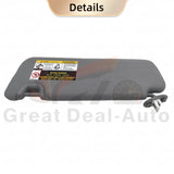 Sun Visor Right Driver Side W/ Vanity Light Gray