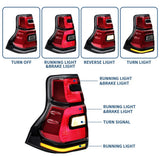 LED Tail Lights For 2010-17 Toyota Land Cruiser Prado Red Rear Brake Lamps