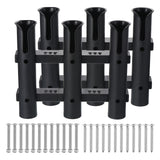2Pcs 3 Tube Fishing Rod Holders Plastic Wall-Mounted Rack Pole Bracket for Boat