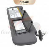 Sun Visor Right Driver Side W/ Vanity Light Gray