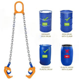Drum Lifter Chain With Self-Locking Hook 1000 LBS Vertical Lift - 44 gallon drum