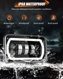 For Toyota Landcruiser 60/61/80 Series 4pcs 4x6Inch LED Headlight Hi/Lo Halo DRL