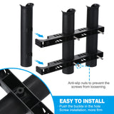 2Pcs 3 Tube Fishing Rod Holders Plastic Wall-Mounted Rack Pole Bracket for Boat