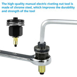77Pcs M3-M12 Manual Riveter Tool Head Rivet Tool Set Hand Rivet Nut W/ Mandrels