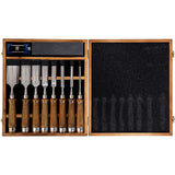 10PCS Woodworking Wood Chisel Set with Wooden Box Honing Guide Sharpening Stone