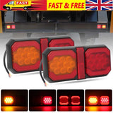 2x 8" LED REAR TAIL LIGHTS LAMP TRAILER CARAVAN TRUCK LORRY STOP BRAKE 12V 24V