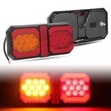 2x 8" LED REAR TAIL LIGHTS LAMP TRAILER CARAVAN TRUCK LORRY STOP BRAKE 12V 24V