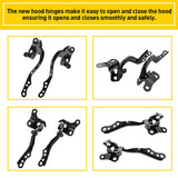 Black Right & Left Hand Bonnet Hinges For Toyota Yaris