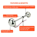 12V Marine Trumpet Horn Stainless Steel Low Tone Single Boat Car Horn 16-1/8''