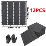 12Pack 30x30cm Heavy Duty Deck Tiles - Anti-Slip Interlocking Floorfor Outdoor