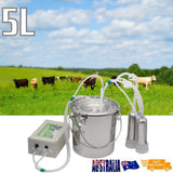 5L Pulsation Cow Milking Machine With Stainless Steel Milker Bucket Vacuum Pump