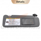 Sun Visor Right Driver Side W/ Vanity Light Gray