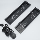 2 Pcs EU Standard Car Plate Frame Front/Rear for Car Shows Track Events Remote