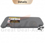 Sun Visor Right Driver Side W/ Vanity Light Gray