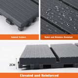 44X Interlocking Mosaic Decking Tiles 30x30cm Outdoor Patio Garden Floor Terrace