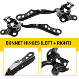 Black Right & Left Hand Bonnet Hinges For Toyota Yaris