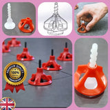 Spin Tile Leveling System Starter Kit 2mm (200 x Base Tile Spacers, 100 x Caps)