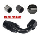 2-Pcs -10AN  90° Fast Flow Hose Fitting Adaptor Black
