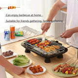 2000W Electric Indoor BBQ Grill for Home Adjustable Temp Smokeless Barbecue