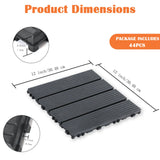 44X Interlocking Mosaic Decking Tiles 30x30cm Outdoor Patio Garden Floor Terrace
