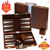 18 inch Premium Backgammon Board Game Set Large Classic Board Game Case Gifts