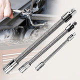 3Pcs Flexible Socket Extension Bars Set 1/2" 1/4" 3/8" Shaft Drive 10" 8" 6"
