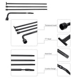 4Pcs Jack Spare Wheel Winch Winder Handle Set