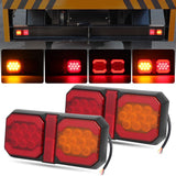2x 8" LED REAR TAIL LIGHTS LAMP TRAILER CARAVAN TRUCK LORRY STOP BRAKE 12V 24V