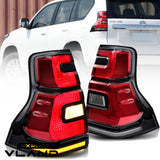 LED Tail Lights For 2010-17 Toyota Land Cruiser Prado Red Rear Brake Lamps