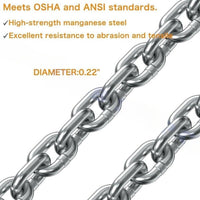 Drum Lifter Chain With Self-Locking Hook 1000 LBS Vertical Lift - 44 gallon drum