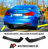 Series M3 F30 Gloss Black Rear Corner Side Spats Diffuser Splitter