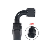 2-Pcs -10AN  90° Fast Flow Hose Fitting Adaptor Black