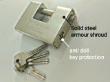 High Security 90mm Padlock Container Monoblock Garage Trailer Lock Box Shutter