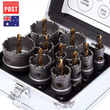 10PCS/Set 16-53mm Carbide Tip TCT Drill Bit Hole Saw Stainless Steel Metal Alloy