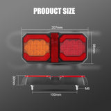 2x 8" LED REAR TAIL LIGHTS LAMP TRAILER CARAVAN TRUCK LORRY STOP BRAKE 12V 24V