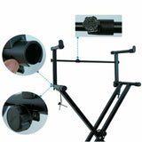 2 Tier Keyboard Stand Attachment Metal Adjustable Height and Width for Stacking