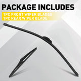Front + Rear Windscreen Wiper Blade 28"12''