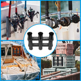 2Pcs 3 Tube Fishing Rod Holders Plastic Wall-Mounted Rack Pole Bracket for Boat