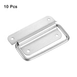 10Pcs Chest Handles Stainless Steel Folding Handle Pull Handles Silver