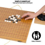Chinese Weiqi Go Board Game Set Portable Wooden Timber Strategy Go Game Set Gift