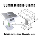 12x Solar Panel Middle Clamps Aluminium Center Clamp Mount Clip Mounting Bracket
